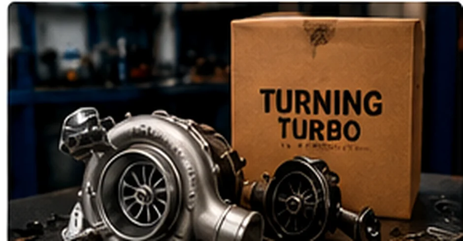 Replacement turbochargers displayed on a workbench